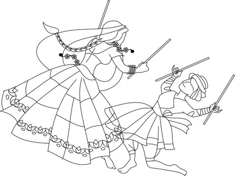 illustration of couple playing Dandiya in disco Garba Night banner poster for Navratri Dussehra festival of India