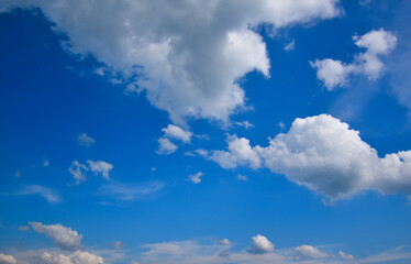 blue sky and soft white cloud background and texture