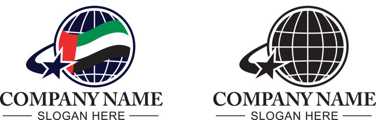 Earth logo planet For company business vintage logotype symbol illustration of an background with the words