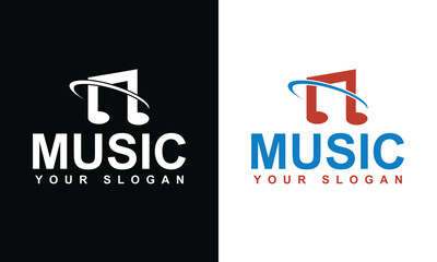 Music studio logo design vector vintage Iliustration 