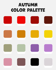 Autumn color palette. Trendy colors. Vector