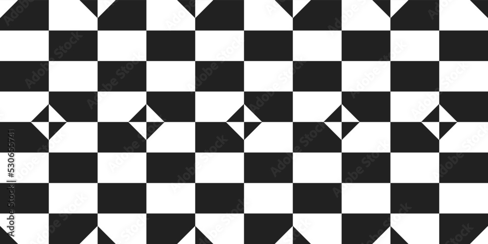 Poster Checkerboard surface with small rhombuses at intersections. Vector print for the interior.
