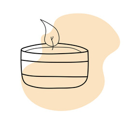 Hand drawn candle, Doodle candle on yellow background