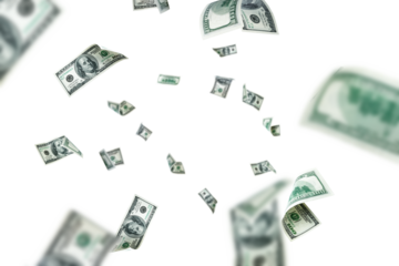 Money falling. American money. Washington American cash, usd background.