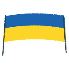 Isolated sketch of a flag of Ukraine Vector