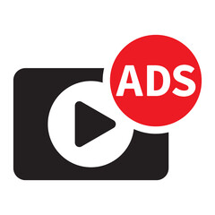 Video Ads icon. Video Advertising illustration