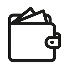 Modern wallet line icon. Digital wallet outline illustration