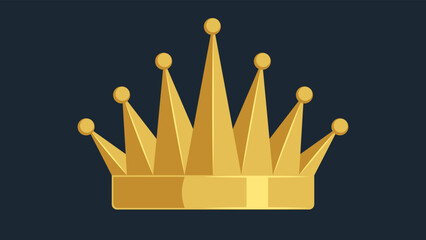 The golden crown isolated on a dark blue background.