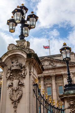 Union Flag at Half Mast to Mark the Death of Queen Elizabeth II at Buckingham Palace