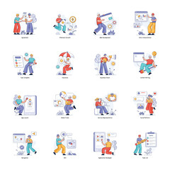 Web and Business Flat Illustrations 

