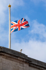 Union Flag at Half Mast to Mark the Death of Queen Elizabeth II at Buckingham Palace