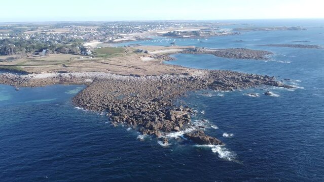Bretagne beach arround Brest, aerial shot drone bretagne