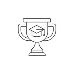 Cup, student concept line icon. Simple element illustration. Cup, student concept outline symbol design from education set. Can be used for web and mobile