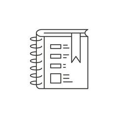 Exercise book concept line icon. Simple element illustration. Exercise book concept outline symbol design from education set. Can be used for web and mobile