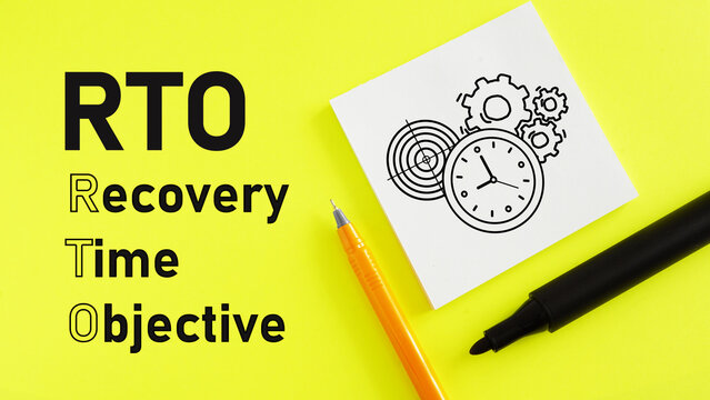 Recovery time objective RTO is shown using the text