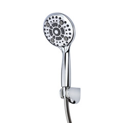 shower head on holder isolated on white background