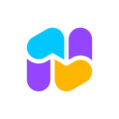 Letter N chat bubble creative modern logo design