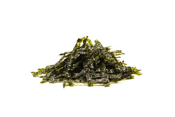 Tasty nori seaweed isolated on white background.