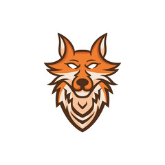 Fox head mascot logo design