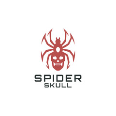 Spider skull icon logo design