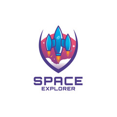 Space rocket ship logo design