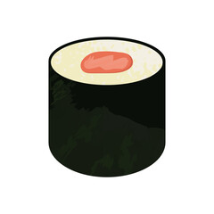 Sushi rolls seafood illustration. Japanese cuisine, Asian culture.
