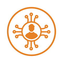 Ability, competence, potential icon. Orange vector sketch.