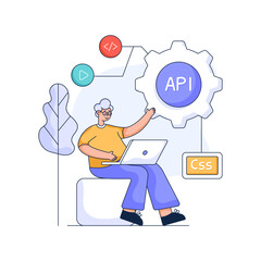 Check out flat illustration of media user 