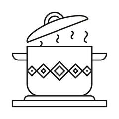 Cooking Pot concept line icon. Simple element illustration. Cooking Pot concept outline symbol design from family set. Can be used for web and mobile on white background