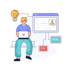 Check out flat illustration of media user 