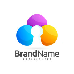 cloud hole logo in colorful style