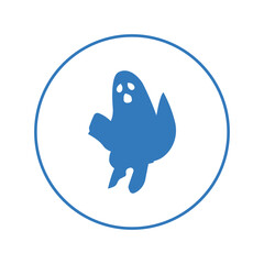 Circus scary ghost face icon | Circle version icon |