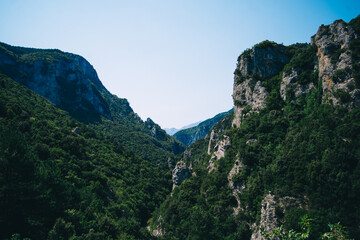 Fototapeta na wymiar wallpaper. mountain landscape under the clear sky. High quality photo