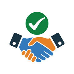 Agreement, hands, handshake icon. Simple vector design.