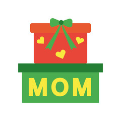 Gift, mom colored icon. Simple colored element illustration. Gift, mom concept symbol design from family set. Can be used for web and mobile
