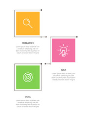 Vertical infographic design with icons and 3 options or steps. Thin line. Infographics business concept. Can be used for info graphics, flow charts, presentations, mobile web sites, printed materials.