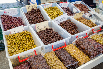 Assortment of pickled olives