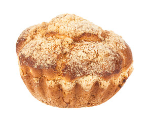 Sweet cupcake isolated on white background.