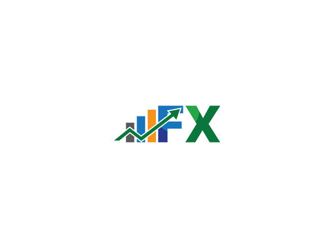 Colorful FX Logo Icon, Creative Fx Financial Logo Letter Vector Image Design