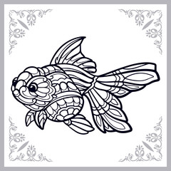 Goldfish zentangle arts isolated on white background