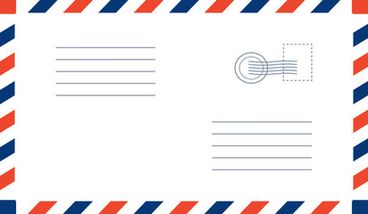 Fototapeta premium Blank postcard. Type of postcard. Greeting card vector