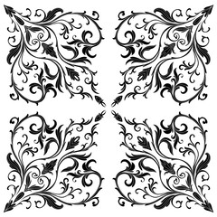 Oriental vector damask patterns for greeting cards and wedding invitations. 