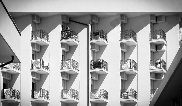 balcony pattern, hpoliday business architecture, vacation in Emilia Romagna, Rimini.