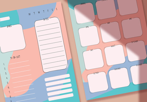 Planner with Organic Shapes