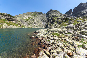 Landscape of Rila Mountain near The Scary lake, Bulgaria