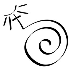 planet earth or a long life journey to the cross, heavenly light, black abstract logo