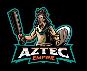 Aztec empire mascot logo design