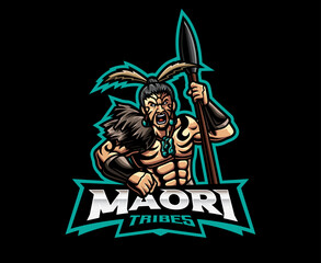 Maori tribe mascot logo design