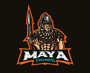 Maya tribe mascot logo design