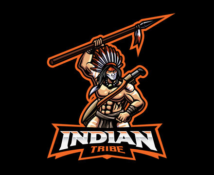 Indian tribe mascot logo design